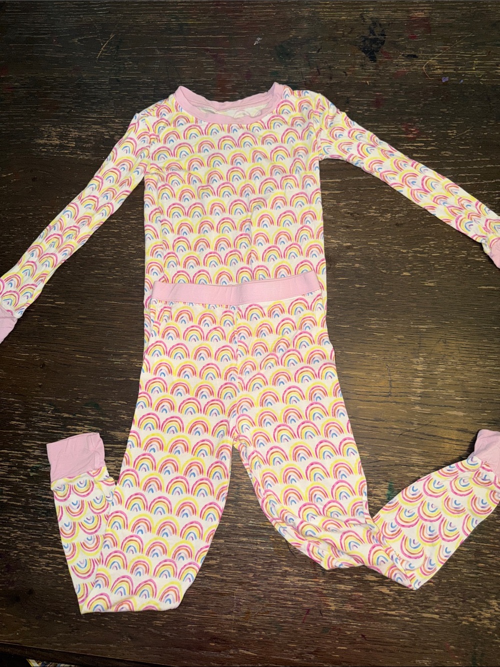 Little Sleepies Pink Rainbow Pajama Set